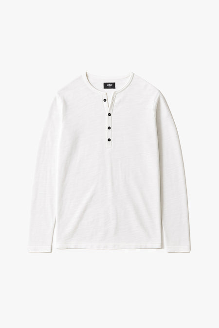 Damon Long Sleeve Henley T-Shirt - Bone