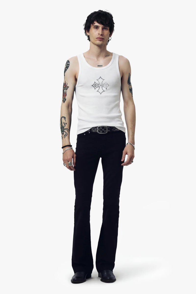 Icon Heavy Rib Beater Vest - White