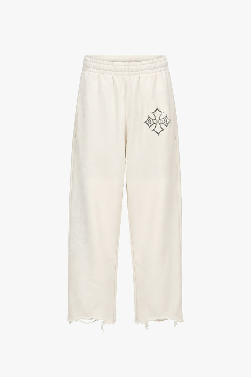 Icon Vintage Issue Raw Edge Wide Leg Sweatpants - Vintage White - Women