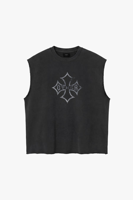 Icon Vintage Issue Raw Edge Oversized Sweatshirt - Vintage Black