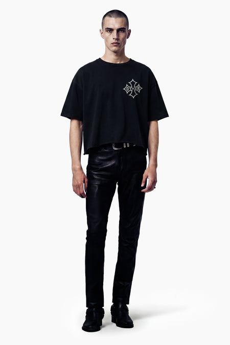 Icon Raw Edge Vintage Issue Oversized T-Shirt - Worn Black