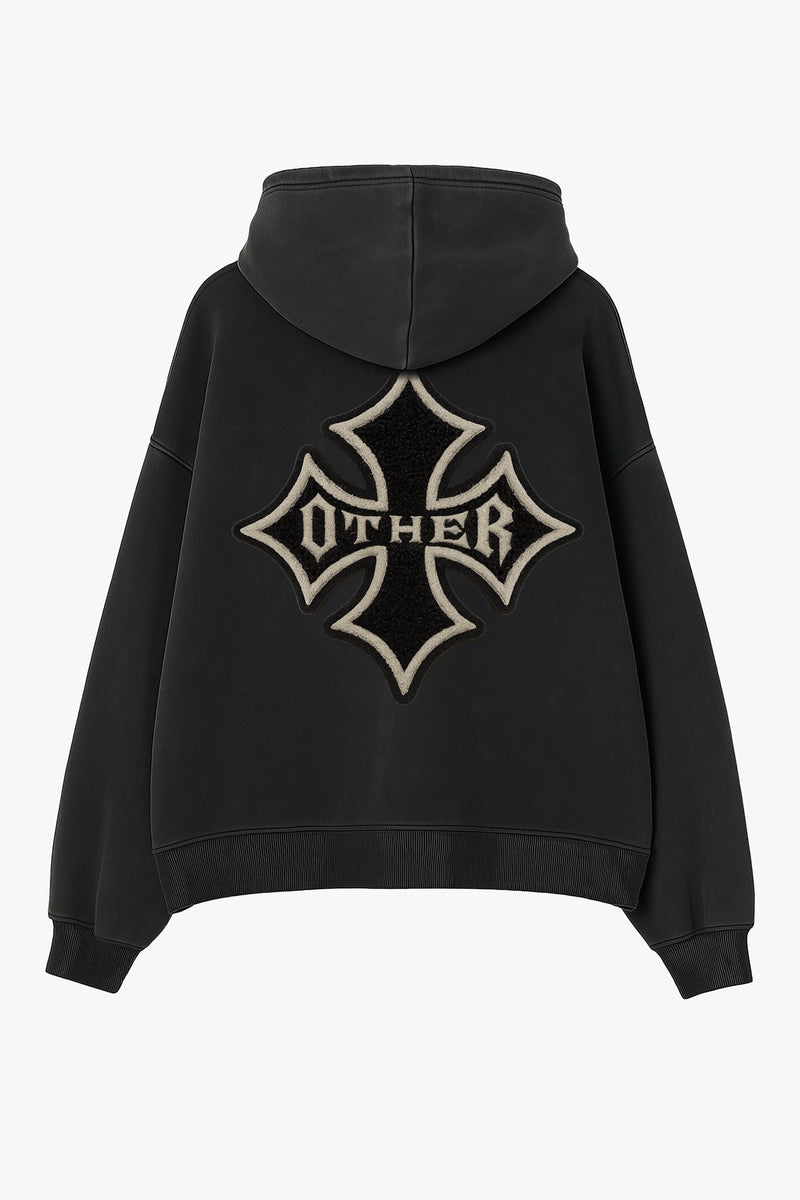 Icon Patch Vintage Issue Oversized Hoodie - Vintage Black - Women