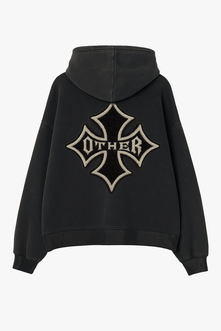 Icon Patch Vintage Issue Oversized Hoodie - Vintage Black - Women