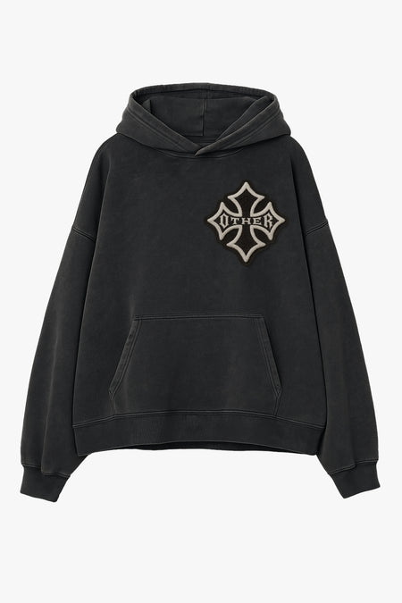 Icon Patch Vintage Issue Oversized Hoodie - Vintage Black