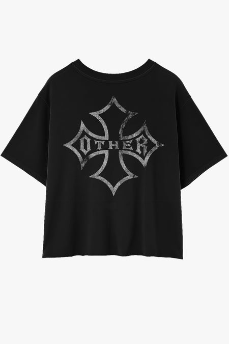 Icon Raw Edge Vintage Issue Oversized T-Shirt - Worn Black - Women