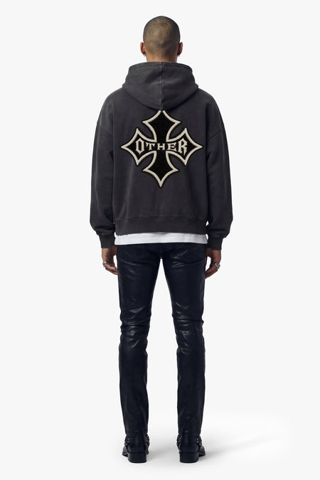 Icon Patch Vintage Issue Oversized Hoodie - Vintage Black