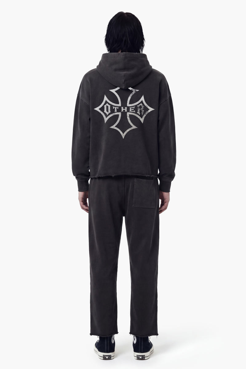 Icon Vintage Issue Raw Edge Wide Leg Sweatpants - Vintage Black