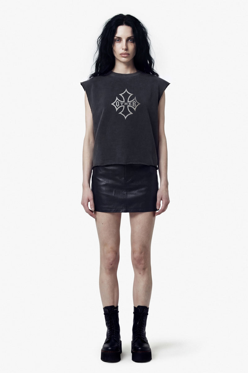 Icon Vintage Issue Raw Edge Oversized Sweatshirt - Vintage Black - Women
