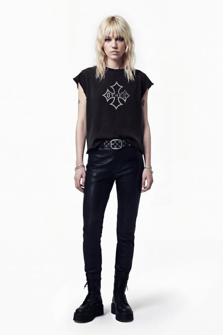 Icon Vintage Issue Raw Edge T-Shirt - Worn Black - Women