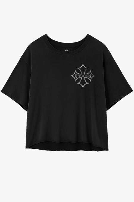 Icon Raw Edge Vintage Issue Oversized T-Shirt - Worn Black
