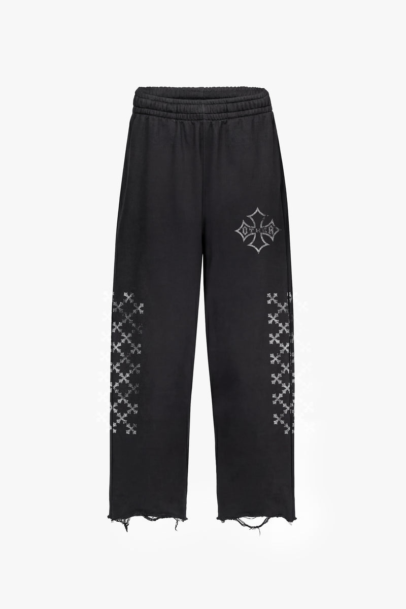 Icons Vintage Issue Raw Edge Wide Leg Sweatpants - Vintage Black