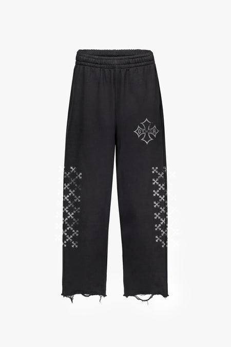 Icons Vintage Issue Raw Edge Wide Leg Sweatpants - Vintage Black