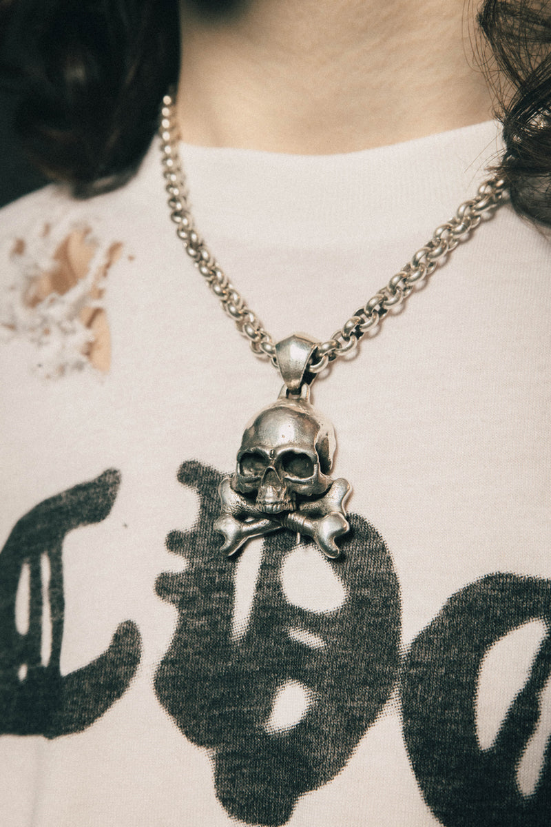 .925 Skull & Crossbones Pendant Necklace | Silver