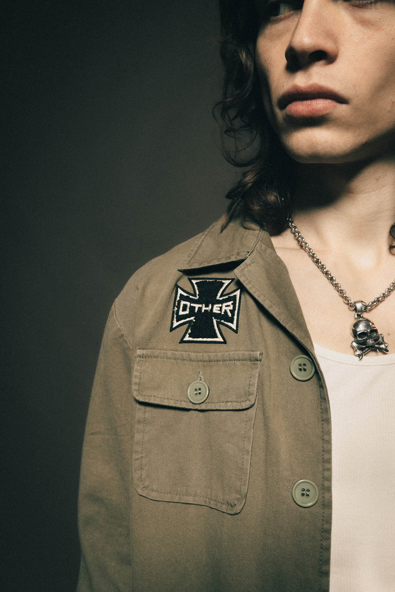 Skull & Crossbones  Military Shirt | Military Green