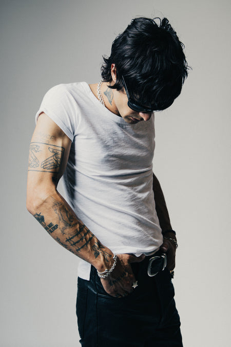 Lazarus Scoop Neck T-Shirt - Bone