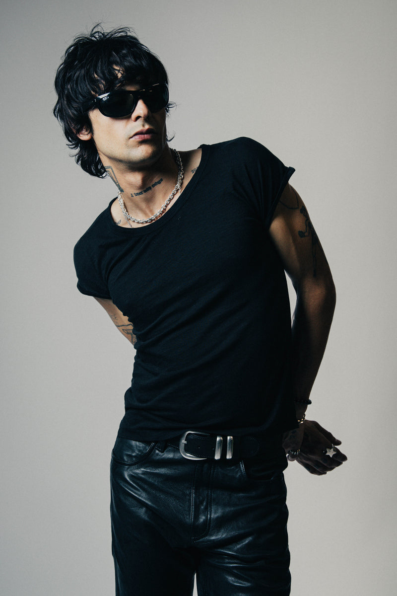 Lazarus Scoop Neck T-Shirt Bundle - Black Bone & Stripe