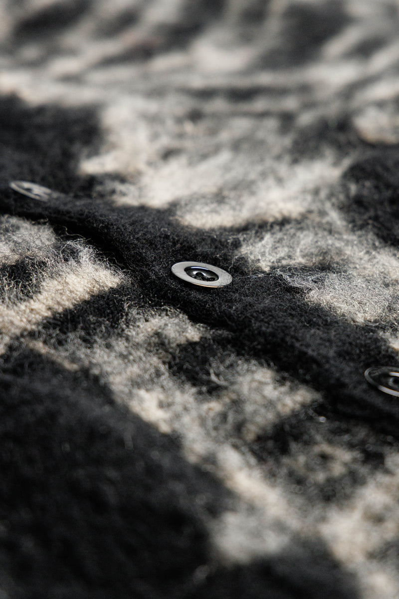 REVERSE SKELETON OVERSIZED CARDIGAN - BLACK & BONE