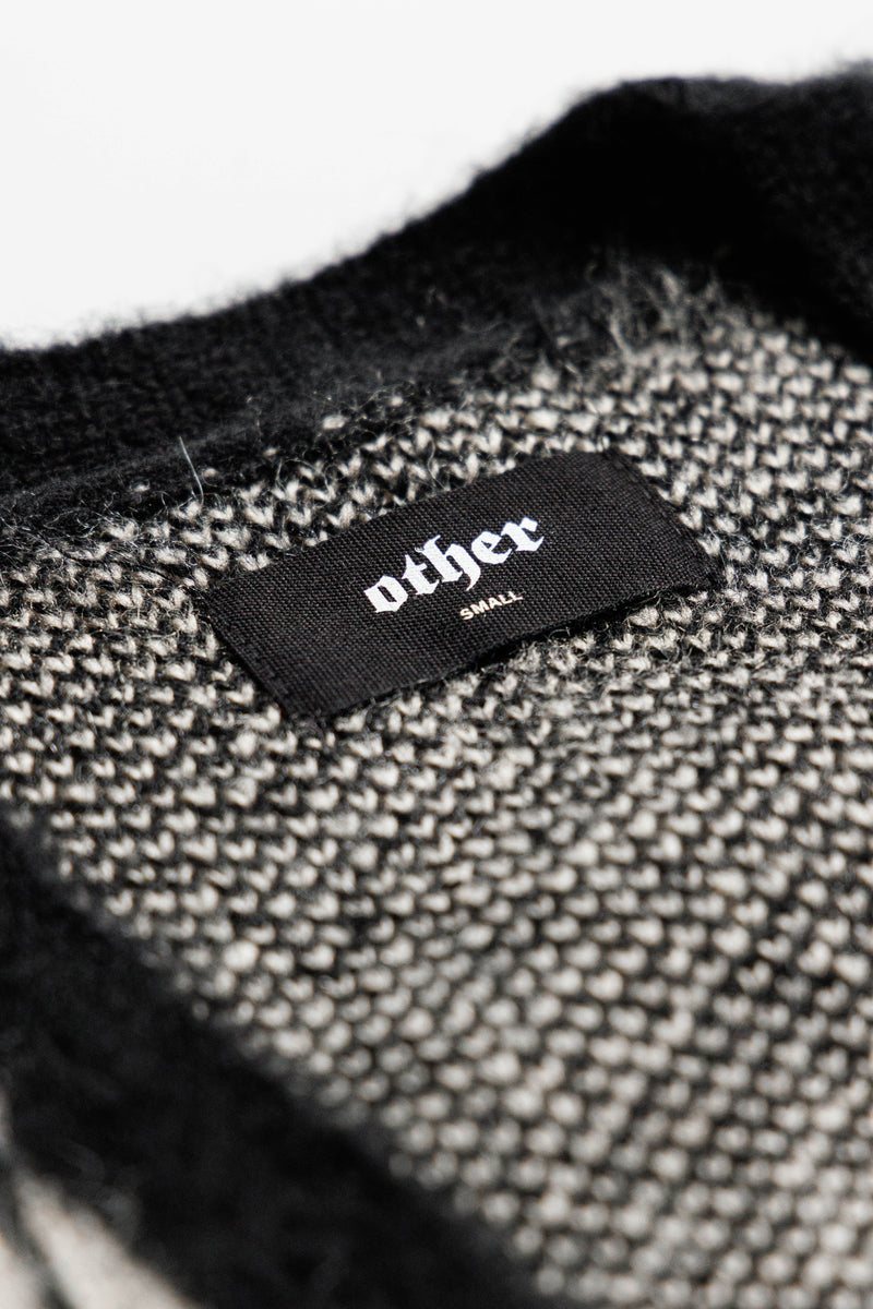 REVERSE SKELETON OVERSIZED CARDIGAN - BLACK & BONE