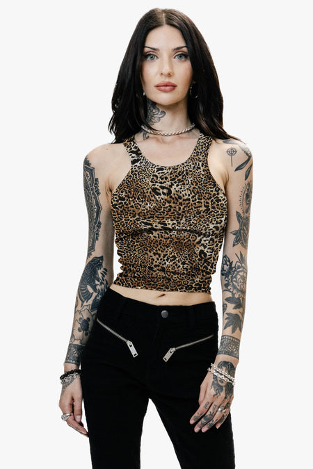 Leopard Print Cropped Beater