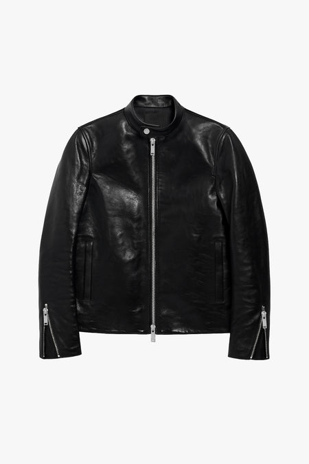 O74HG Kagan Leather Jacket - Gloss Black