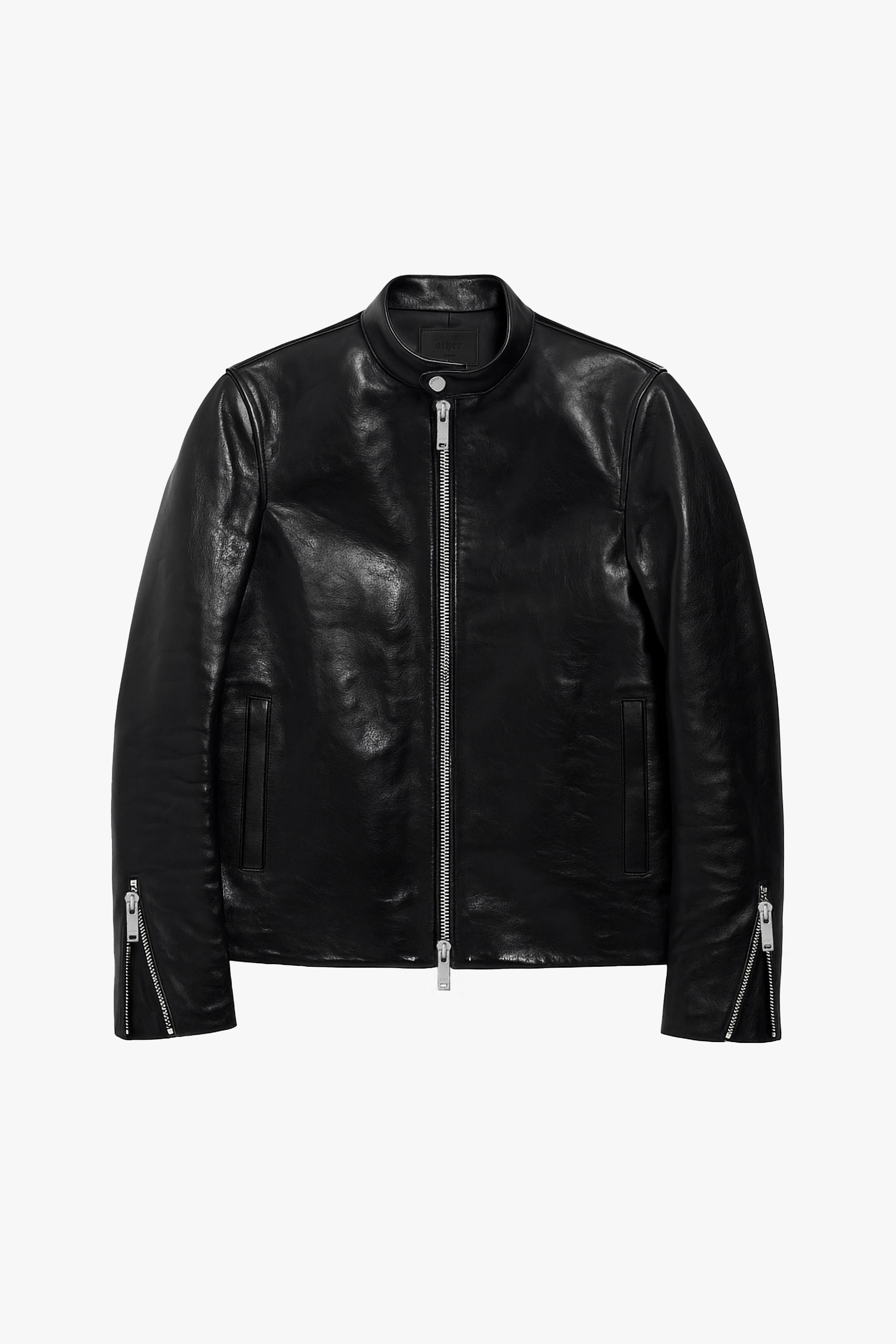 O74HG Kagan Leather Jacket - Gloss Black ‐ OTHER