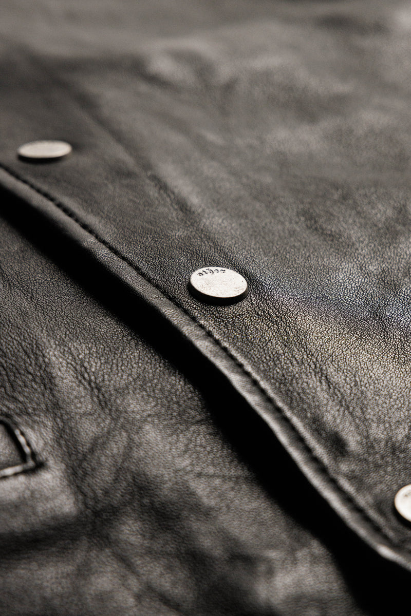 O74HG Kagan Leather Jacket - Gloss Black