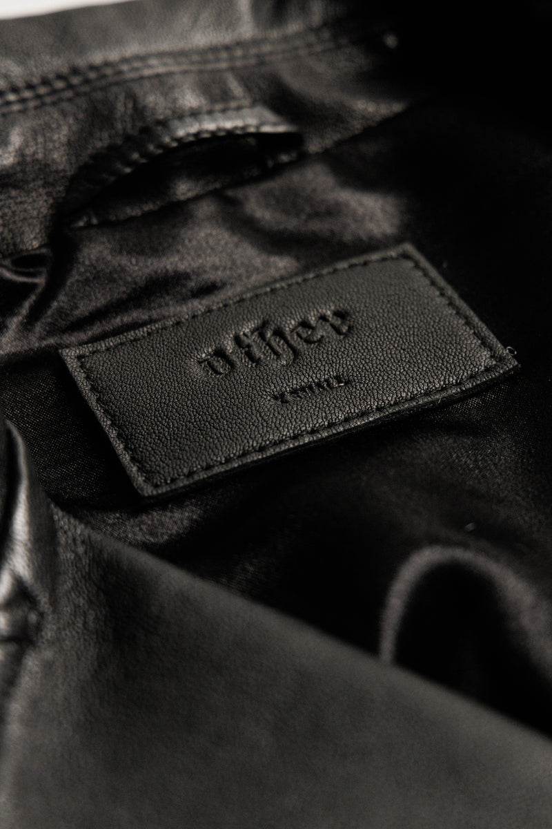 The Deuce Biker Jacket - Printed Skull & Crossbones Vintage Black