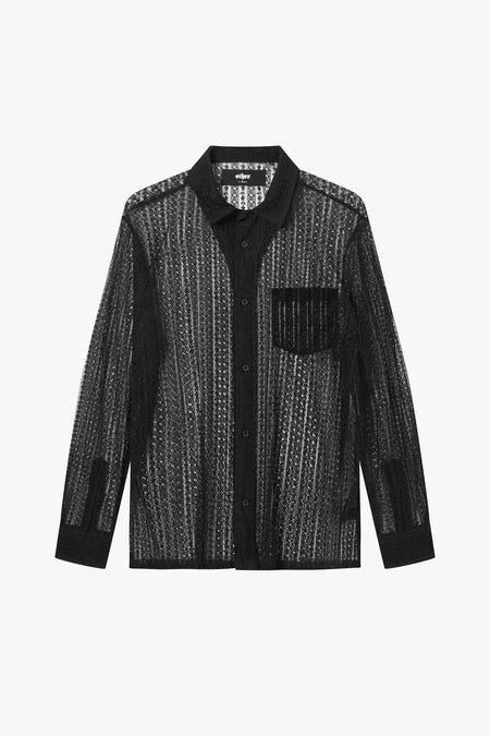 Lace Long Sleeve Cuban Shirt