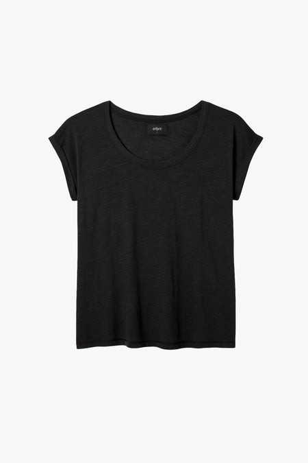 Lazarus Scoop Neck T-Shirt - Black