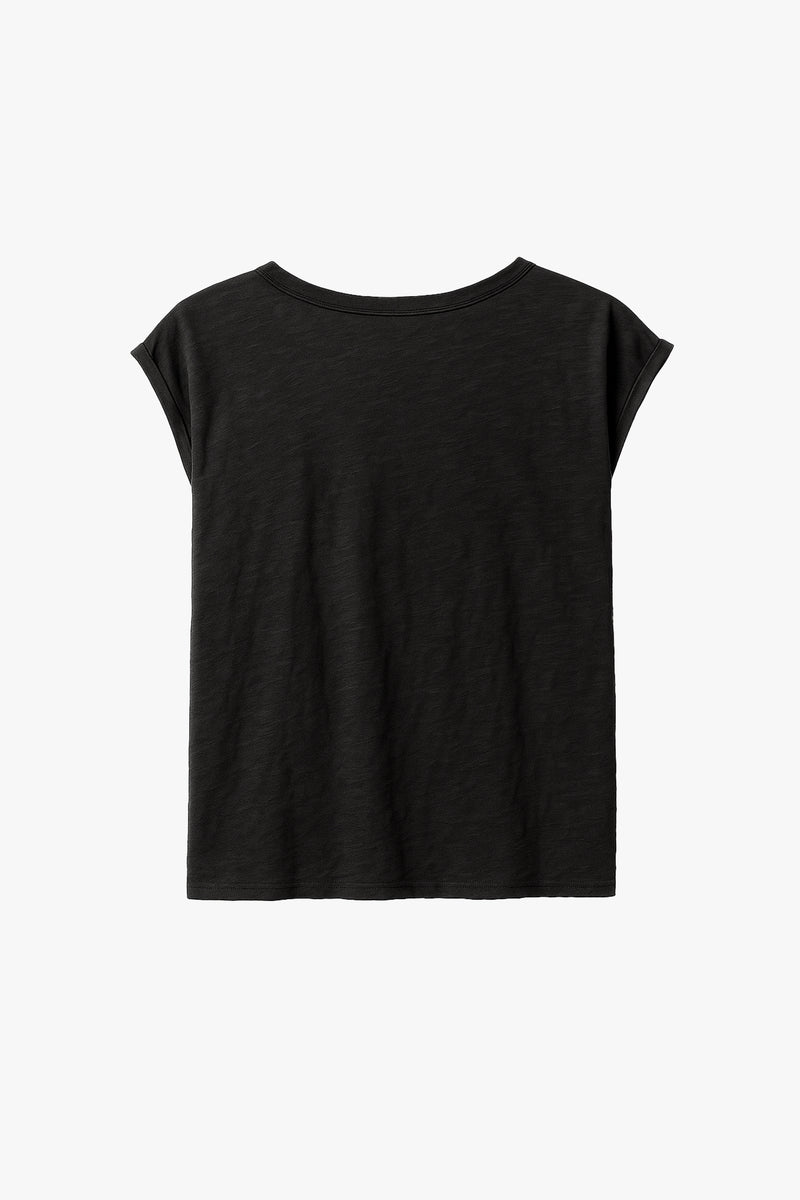 Lazarus Scoop Neck T-Shirt - Black