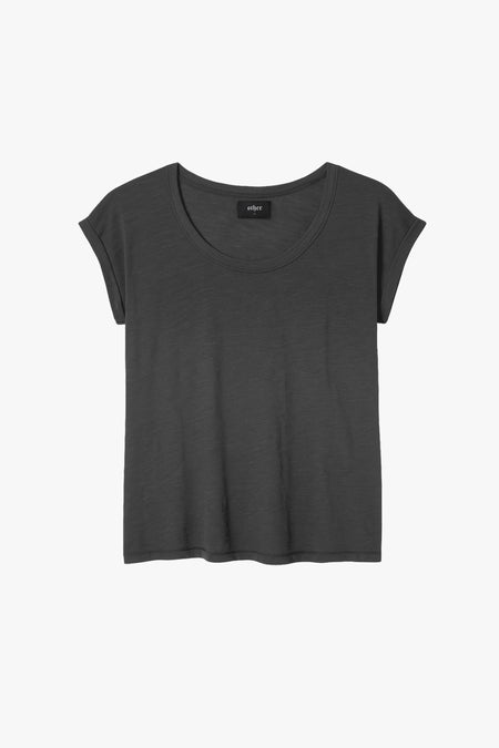 Lazarus Scoop Neck T-Shirt - Gun Metal Grey