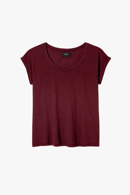 Lazarus Scoop Neck T-Shirt - Oxblood