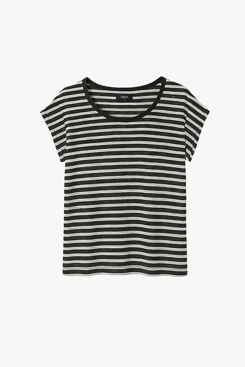 Lazarus Scoop Neck T-Shirt - Stripe