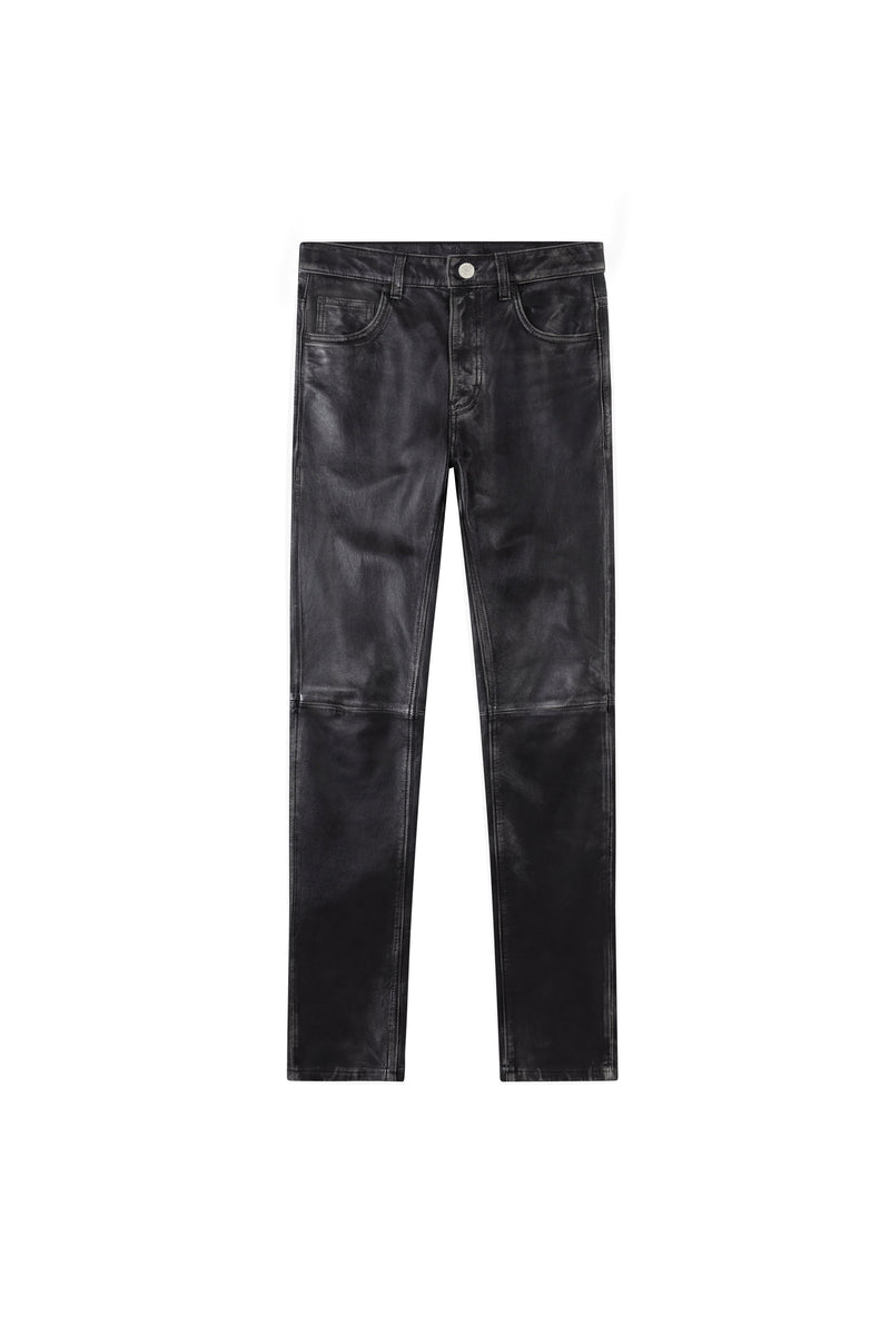 Slim Leather Pants - Black Erase
