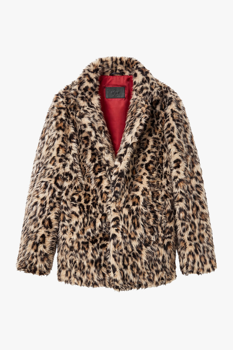 Faux Fur Blazer - Leopard