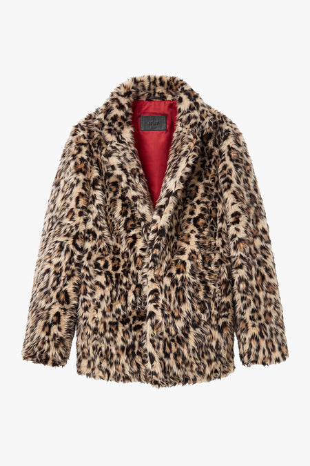 Faux Fur Blazer - Leopard