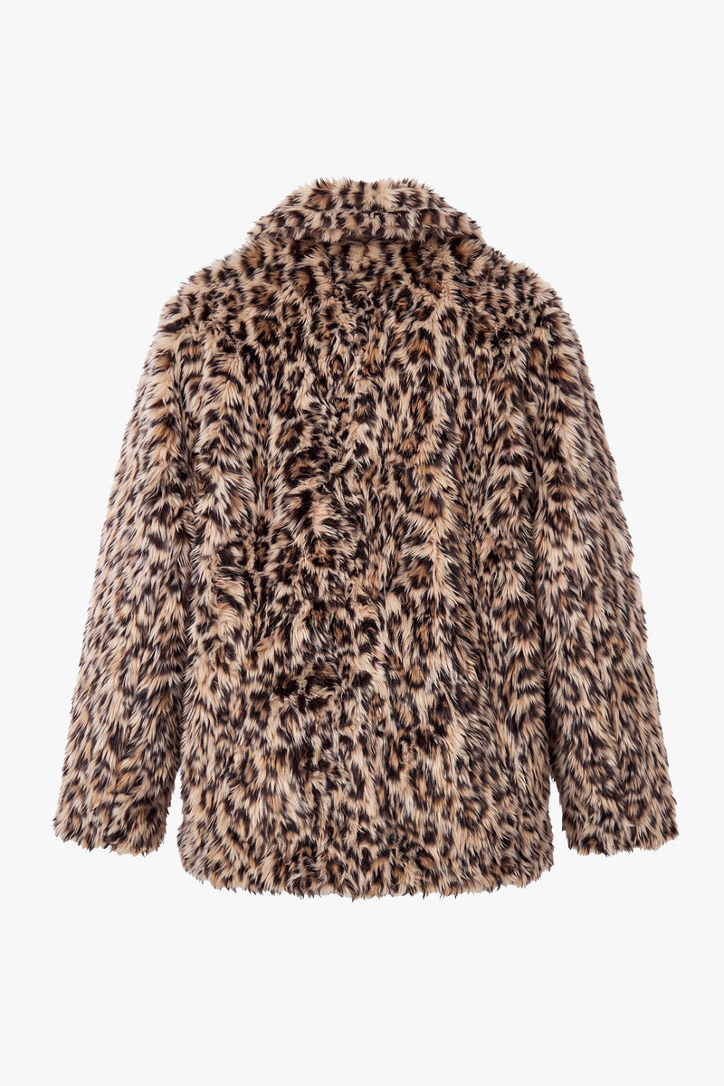 Faux Fur Blazer - Leopard