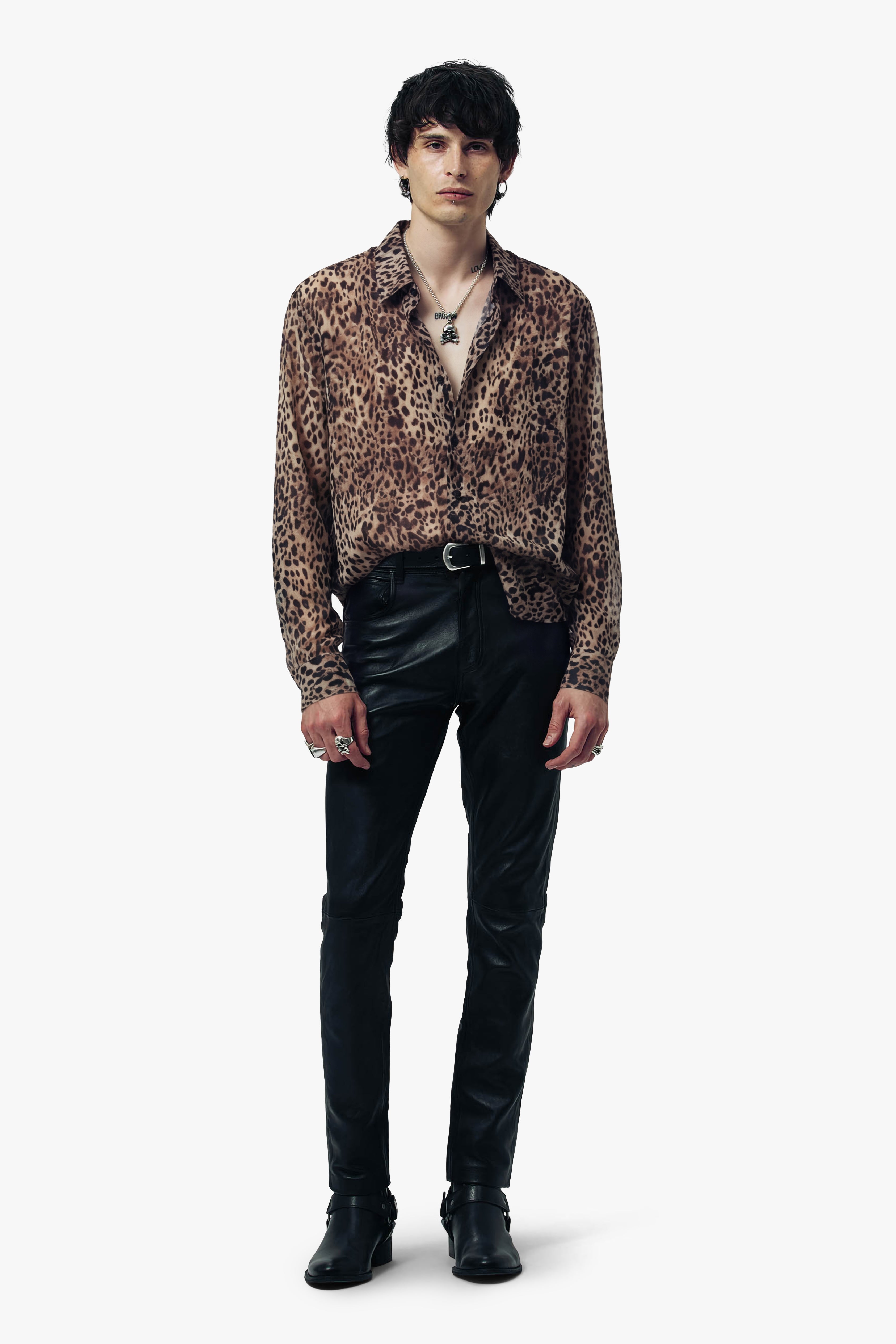 Leopard - Sheer Long Sleeve Shirt - Leopard ‐ OTHER