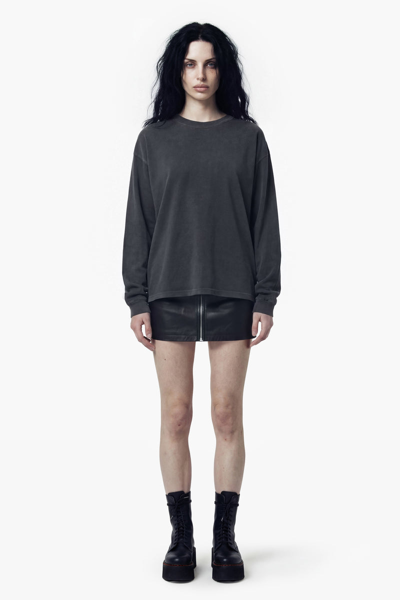 Vintage Issue Oversized L/S T-Shirt - Vintage Black-Women