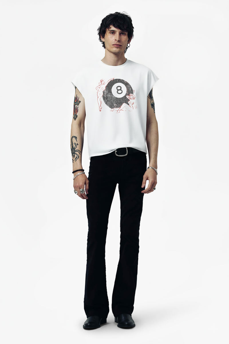 LUCKY 8 BALL ROCKER TEE - WHITE