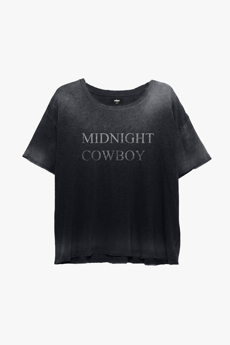 Midnight Cowboy Decay T Shirt - Aged Black Ink