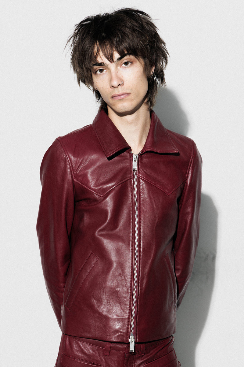 Western Leather Jacket - Oxblood