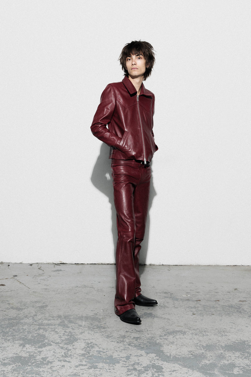 Western Leather Jacket - Oxblood