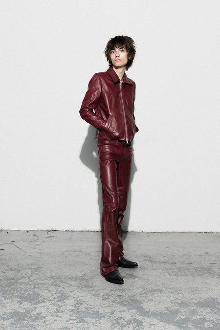 O24 Bootcut  Leather Pants - Oxblood