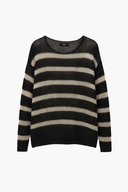 OVERSIZED BAND STRIPE NAVARRO JUMPER - BLACK & BONE
