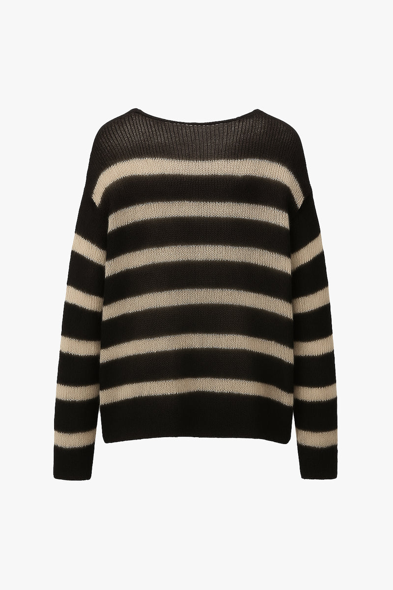 OVERSIZED BAND STRIPE NAVARRO JUMPER - BLACK & BONE