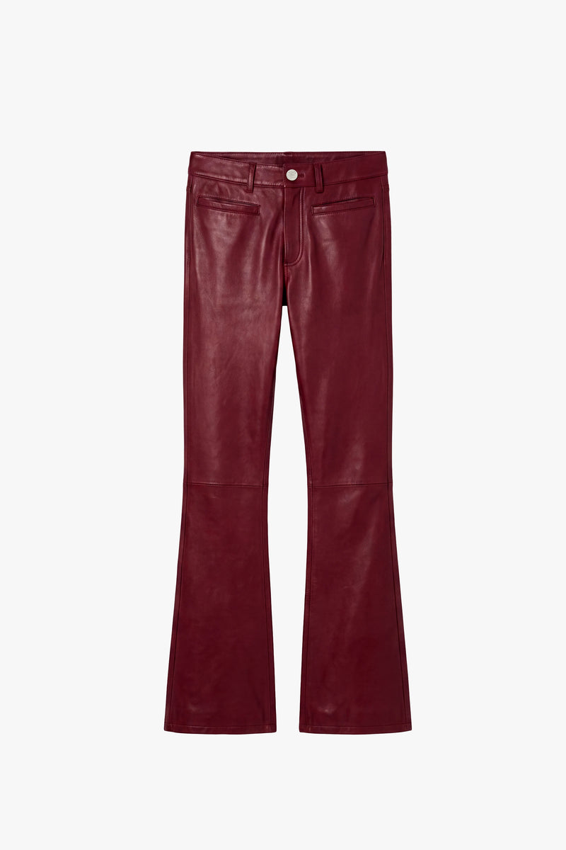 O24W Bootcut  Leather Pants - Oxblood - Women