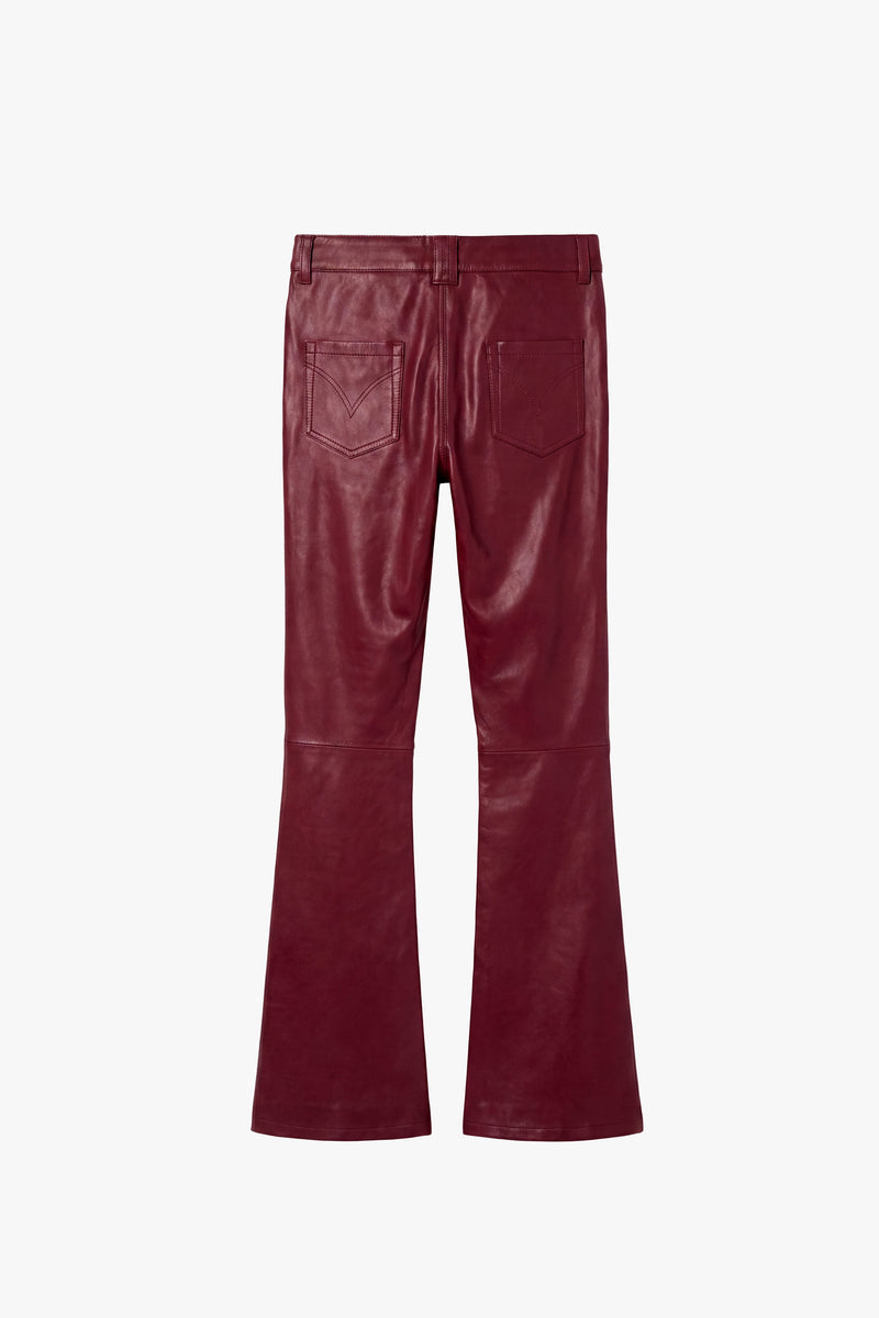 O24W Bootcut  Leather Pants - Oxblood - Women