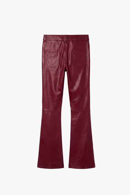 O24W Bootcut  Leather Pants - Oxblood - Women