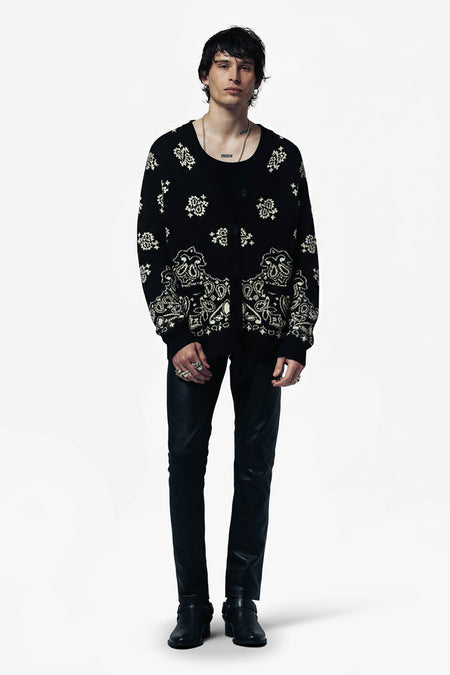 BANDANA OVERSIZED BRUSHED CARDIGAN